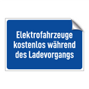Elektrofahrzeuge kostenlos während des Ladevorgangs