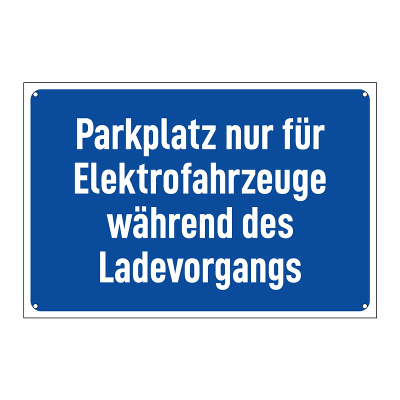 Parkplatz nur für Elektrofahrzeuge während des Ladevorgangs