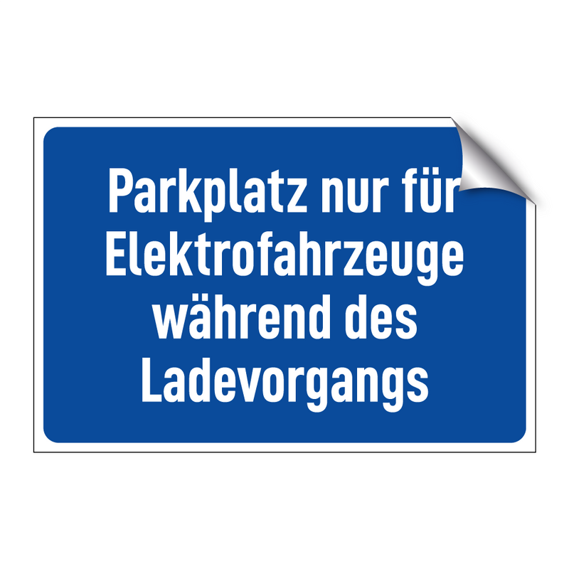 Parkplatz nur für Elektrofahrzeuge während des Ladevorgangs