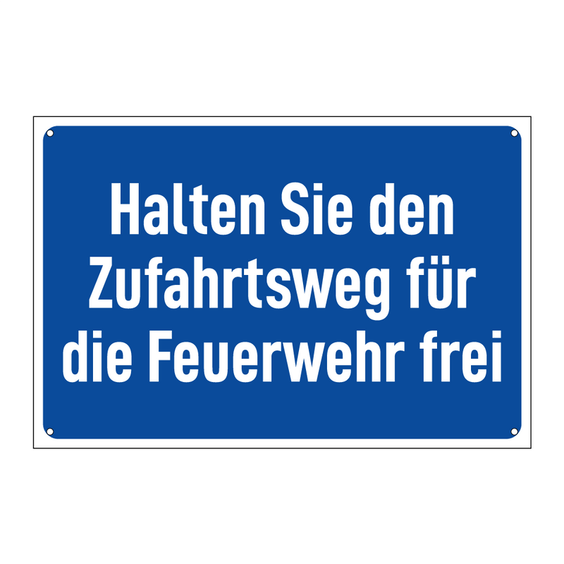 Halten Sie den Zufahrtsweg für die Feuerwehr frei