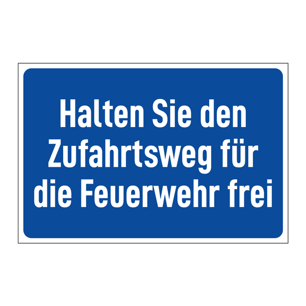 Halten Sie den Zufahrtsweg für die Feuerwehr frei