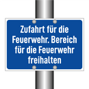 Zufahrt für die Feuerwehr. Bereich für die Feuerwehr freihalten