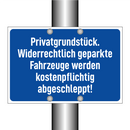 Privatgrundstück. Widerrechtlich geparkte Fahrzeuge werden kostenpflichtig abgeschleppt!