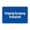 Eingang/Ausgang freihalten