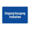 Eingang/Ausgang freihalten
