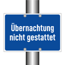 Übernachtung nicht gestattet