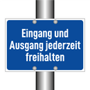 Eingang und Ausgang jederzeit freihalten