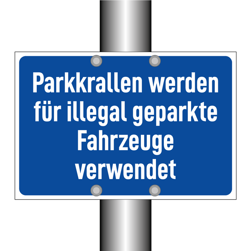 Parkkrallen werden für illegal geparkte Fahrzeuge verwendet