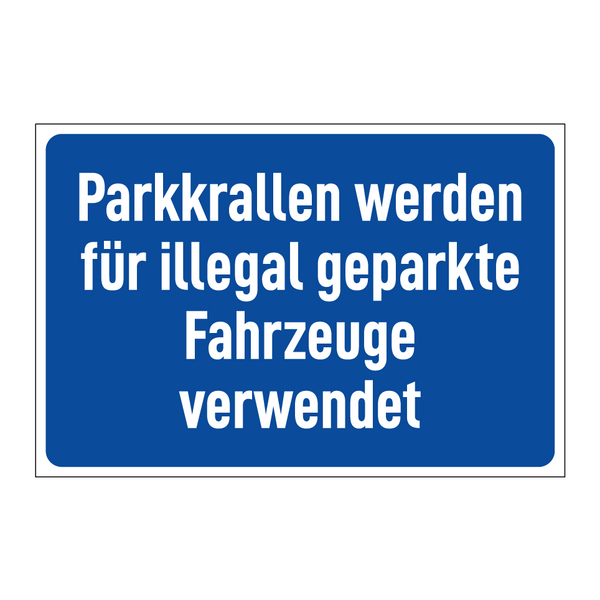 Parkkrallen werden für illegal geparkte Fahrzeuge verwendet