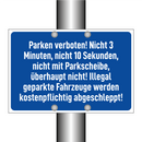 Parken verboten! Nicht 3 Minuten, nicht 10 Sekunden, nicht mit Parkscheibe, überhaupt nicht! Illegal geparkte Fahrzeuge werden kostenpflichtig abgeschleppt!