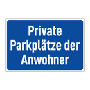 Private Parkplätze der Anwohner