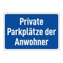 Private Parkplätze der Anwohner