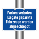 Parken verboten Illegale geparkte Fahrzeuge werden abgeschleppt