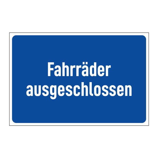 Fahrräder ausgeschlossen