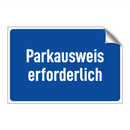 Parkausweis erforderlich