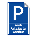 Private Parkplätze der Anwohner