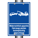 Widerrechtlich geparkte Fahrzeuge werden kostenpflichtig abgeschleppt
