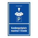 Kundenparkplatz maximal 1 Stunde