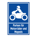 Parken für Motorräder und Mopeds