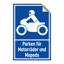 Parken für Motorräder und Mopeds