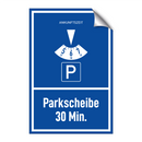 Parkscheibe 30 Min.