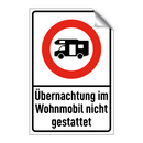 Übernachtung im Wohnmobil nicht gestattet