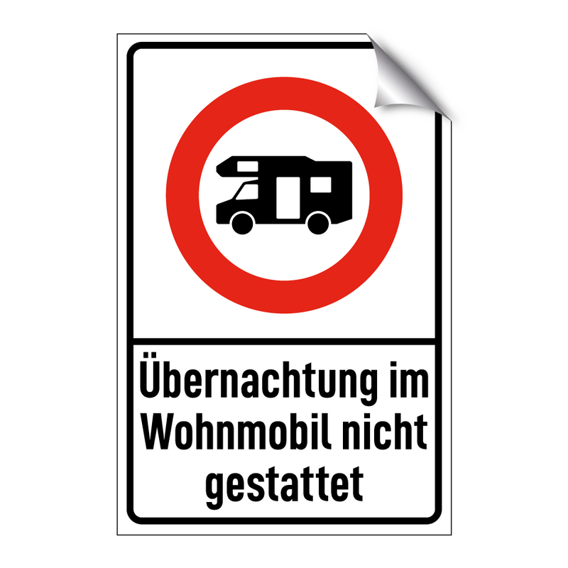 Übernachtung im Wohnmobil nicht gestattet