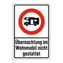 Übernachtung im Wohnmobil nicht gestattet
