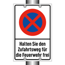 Halten Sie den Zufahrtsweg für die Feuerwehr frei