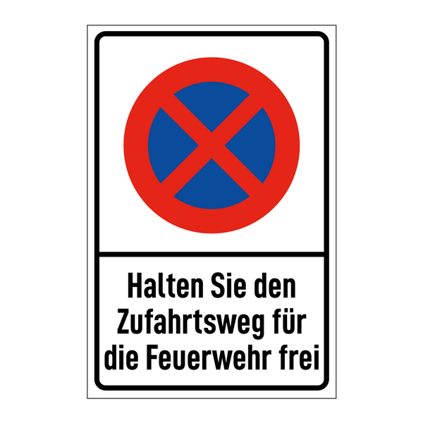 Halten Sie den Zufahrtsweg für die Feuerwehr frei