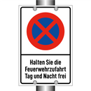 Halten Sie die Feuerwehrzufahrt Tag und Nacht frei