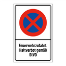 Feuerwehrzufahrt. Haltverbot gemäß StVO