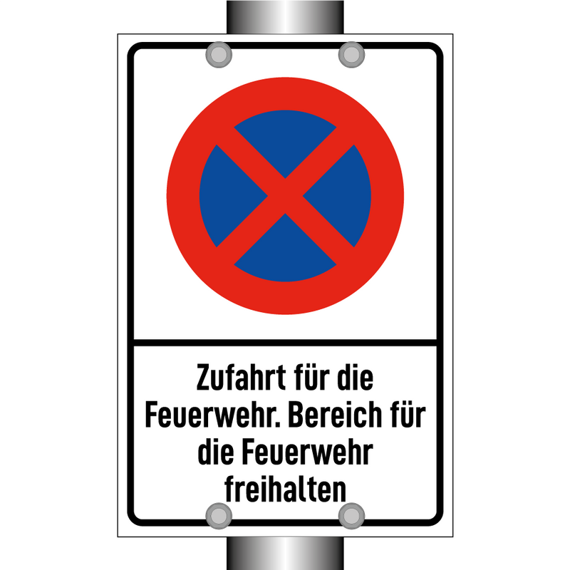 Zufahrt für die Feuerwehr. Bereich für die Feuerwehr freihalten