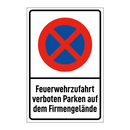 Feuerwehrzufahrt verboten Parken auf dem Firmengelände