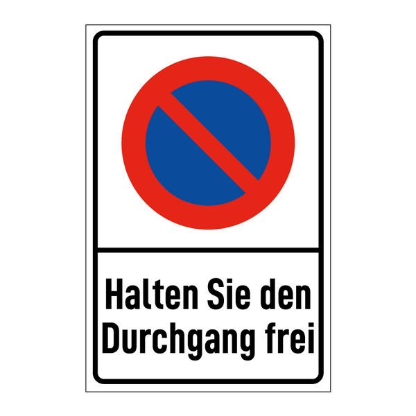 Halten Sie den Durchgang frei