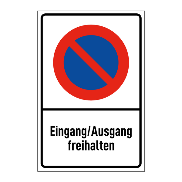 Eingang/Ausgang freihalten