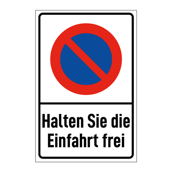 Halten Sie die Einfahrt frei