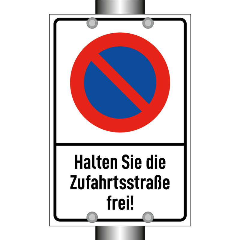 Halten Sie die Zufahrtsstraße frei!