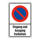 Eingang und Ausgang freihalten