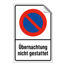 Übernachtung nicht gestattet