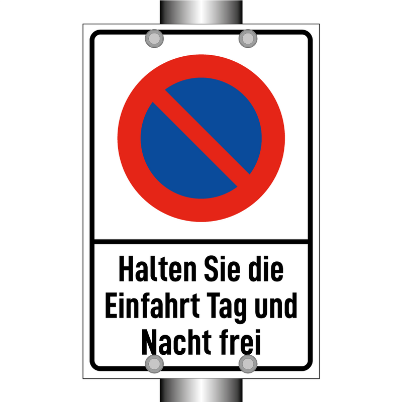 Halten Sie die Einfahrt Tag und Nacht frei
