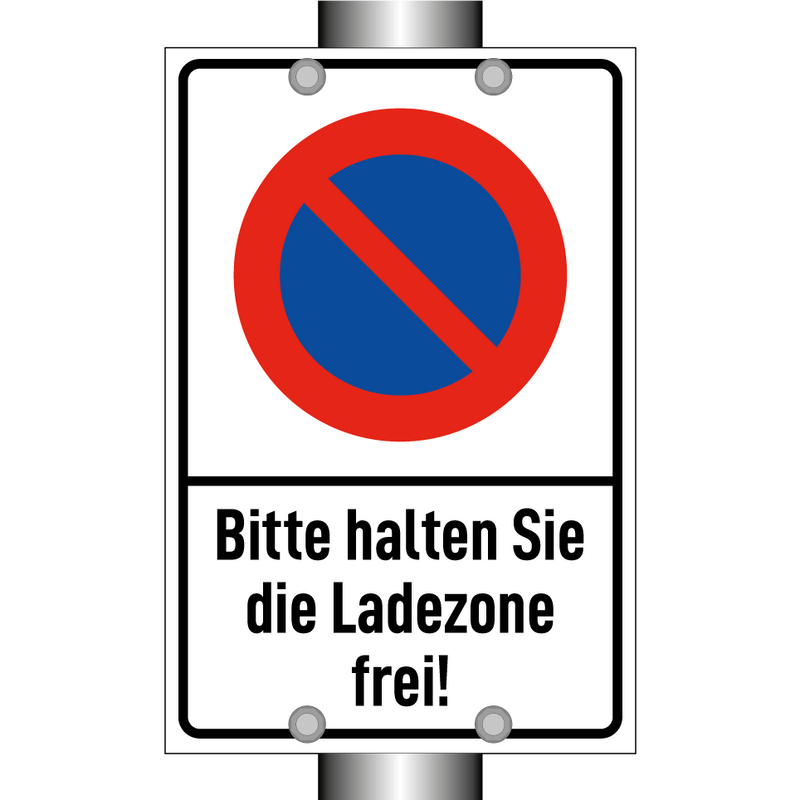 Bitte halten Sie die Ladezone frei!