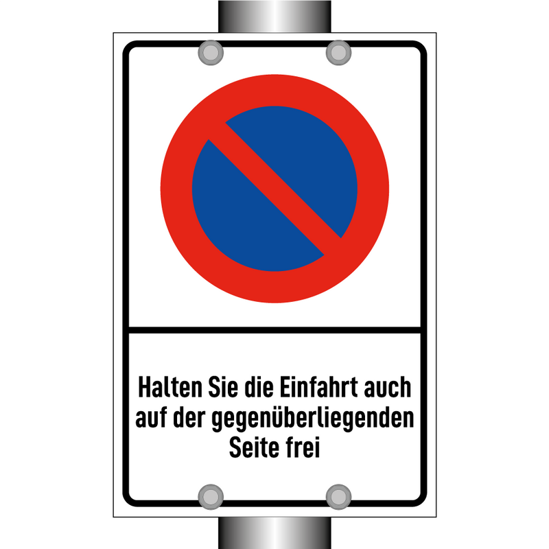 Halten Sie die Einfahrt auch auf der gegenüberliegenden Seite frei