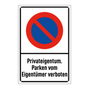 Privateigentum. Parken vom Eigentümer verboten