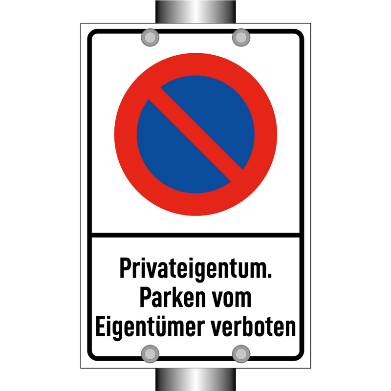 Privateigentum. Parken vom Eigentümer verboten