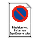Privateigentum. Parken vom Eigentümer verboten