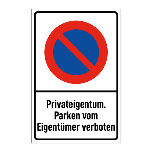 Privateigentum. Parken vom Eigentümer verboten