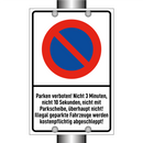 Parken verboten! Nicht 3 Minuten, nicht 10 Sekunden, nicht mit Parkscheibe, überhaupt nicht! Illegal geparkte Fahrzeuge werden kostenpflichtig abgeschleppt!