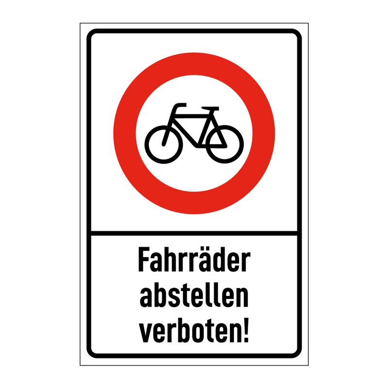 Fahrräder abstellen verboten!