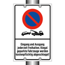 Eingang und Ausgang jederzeit freihalten. Illegal geparkte Fahrzeuge werden kostenpflichtig abgeschleppt!